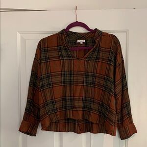 Madewell plaid wool blend long sleeve